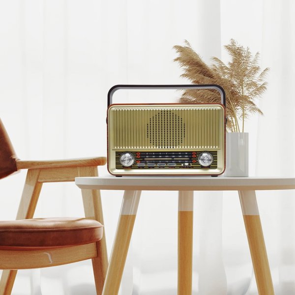Φορητό Ραδιόφωνο RABA Retro LX510BTB Bluetooth με FM, USB, SD, AUX και Τηλεχειριστήριο - Καφέ
