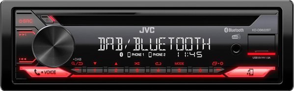 JVC KD-DB622BT Ραδιόφωνο Αυτοκινήτου Bluetooth DAB+ με USB και Hands-Free, 200W, 1 DIN, Μαύρο
