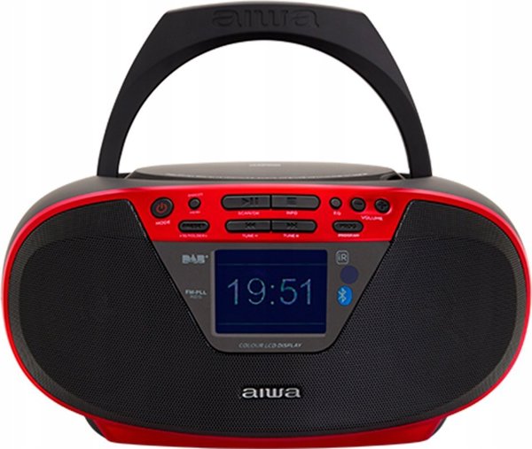 Aiwa BBTU-500DAB/RD Φορητό Ραδιοκασετόφωνο Boombox με Bluetooth, DAB+ και USB, Κόκκινο