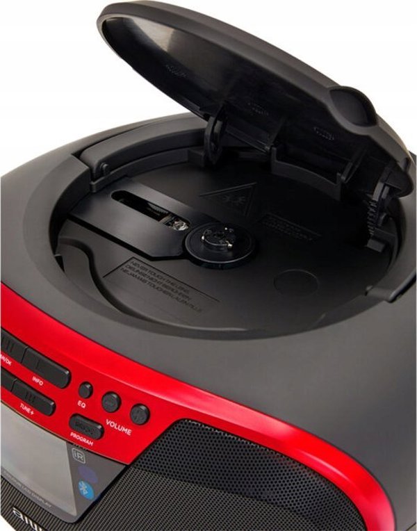 Aiwa BBTU-500DAB/RD Φορητό Ραδιοκασετόφωνο Boombox με Bluetooth, DAB+ και USB, Κόκκινο