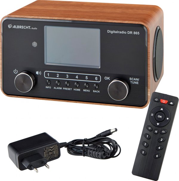 Albrecht DR 865 Senior Ψηφιακό Ραδιόφωνο DAB+/FM 14W με Οθόνη TFT 10.2", Ξύλο-Μαύρο