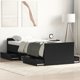 Ramka κρεβατιού vidaXL χωρίς στρώμα Μαύρη Δρυς 75x190 cm Συνθετικό ξύλο