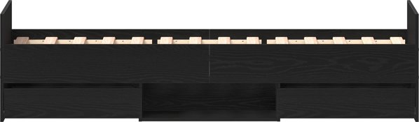 Ramka κρεβατιού vidaXL χωρίς στρώμα Μαύρη Δρυς 75x190 cm Συνθετικό ξύλο