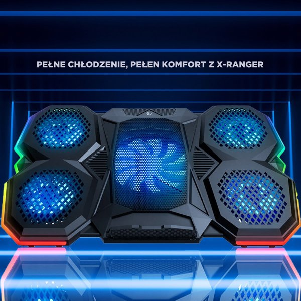 Rampage X-RANGER AD-RC14 Ρυθμιζόμενη Βάση Ψύξης Laptop 9-17" με Φωτισμό RGB