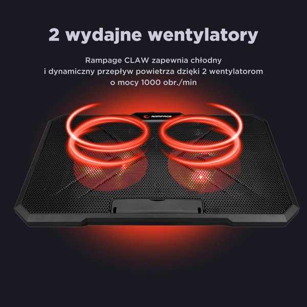 Rampage AD-RC12 GameZone Βάση ψύξης για φορητό υπολογιστή 5-17" RGB ρυθμιζόμενη
