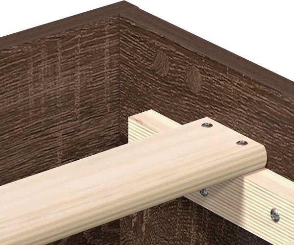 Βάση κρεβατιού χωρίς στρώμα καφέ δρυς 120x200 εκ.