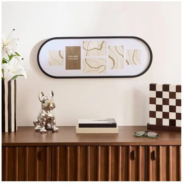 NoName Κορνίζα Multi Alice Οβάλ για 6 Φωτογραφίες, Μαύρη, 70 cm