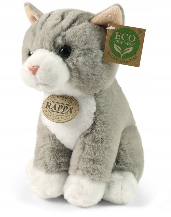Rappa Μαλακή ρεαλιστική μασκότ γάτας γκρι 23 cm Eco-Friendly Soft Collection