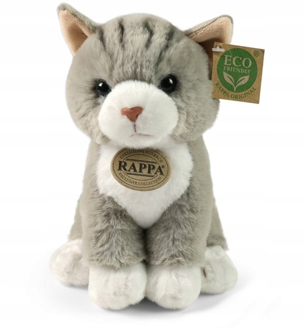 Rappa Μαλακή ρεαλιστική μασκότ γάτας γκρι 23 cm Eco-Friendly Soft Collection