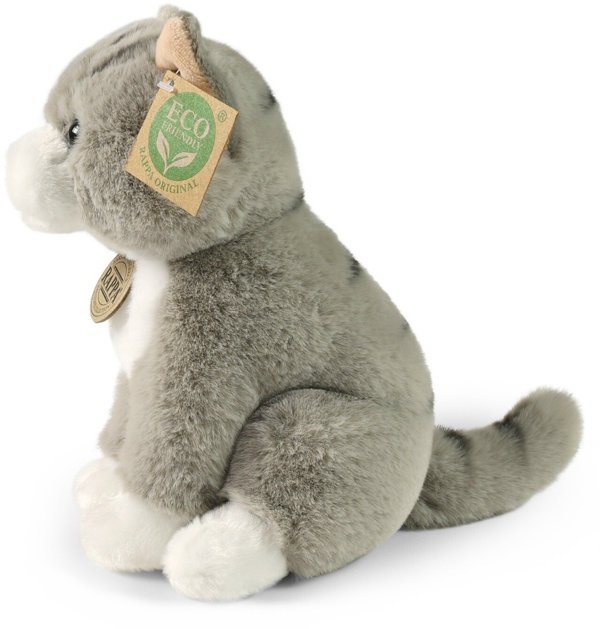 Rappa Μαλακή ρεαλιστική μασκότ γάτας γκρι 23 cm Eco-Friendly Soft Collection