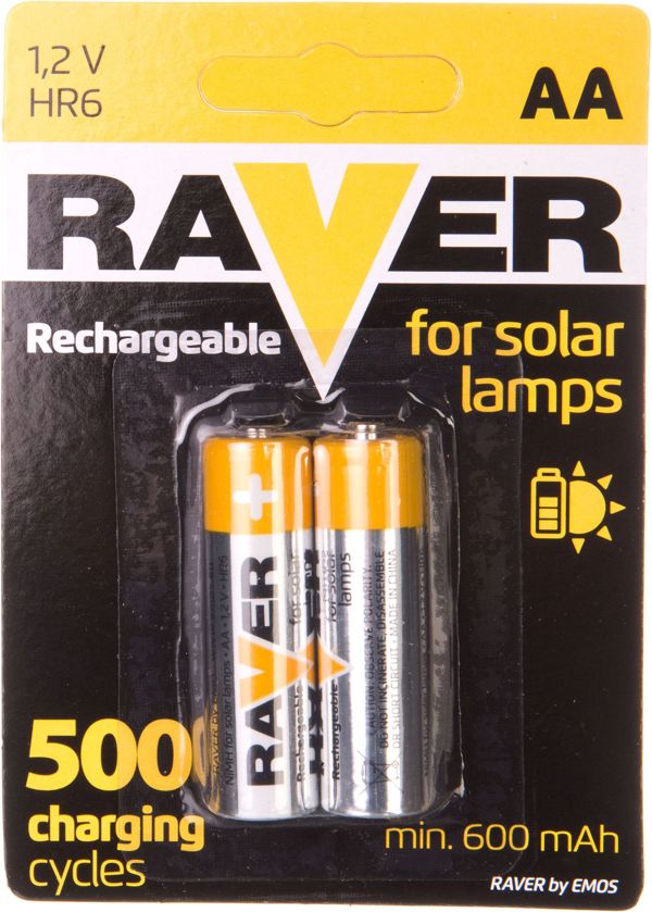 Επαναφορτιζόμενες Μπαταρίες Raver AA R6 600mAh, 2 Τεμάχια