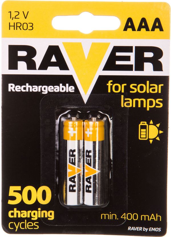 Επαναφορτιζόμενες Μπαταρίες Raver AAA R03 400mAh, 2 Τεμάχια