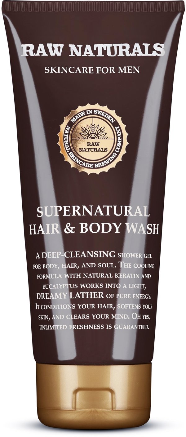 American Crew Raw Naturals Supernatural Hair Shampoo, Conditioner & Shower Gel 3-In-1, 200 ml For Men