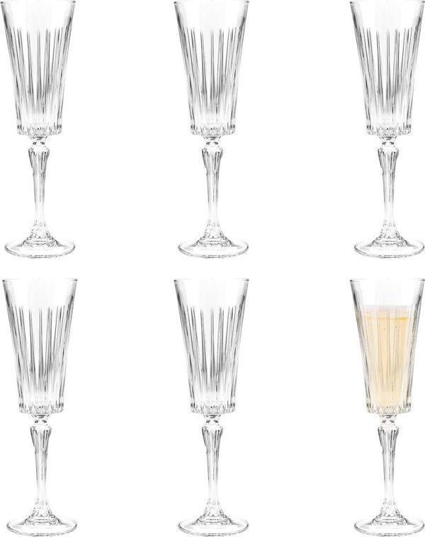 RCR Timeless Ποτήρια Σαμπάνιας 300ml, Σετ 6 Τεμαχίων