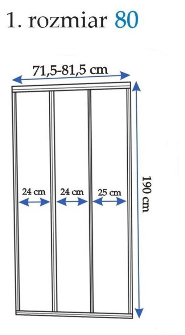 Rea Alex Συναρμολογούμενες Συστολές Ντους 80 x 190cm Γυαλί/Χρώμιο