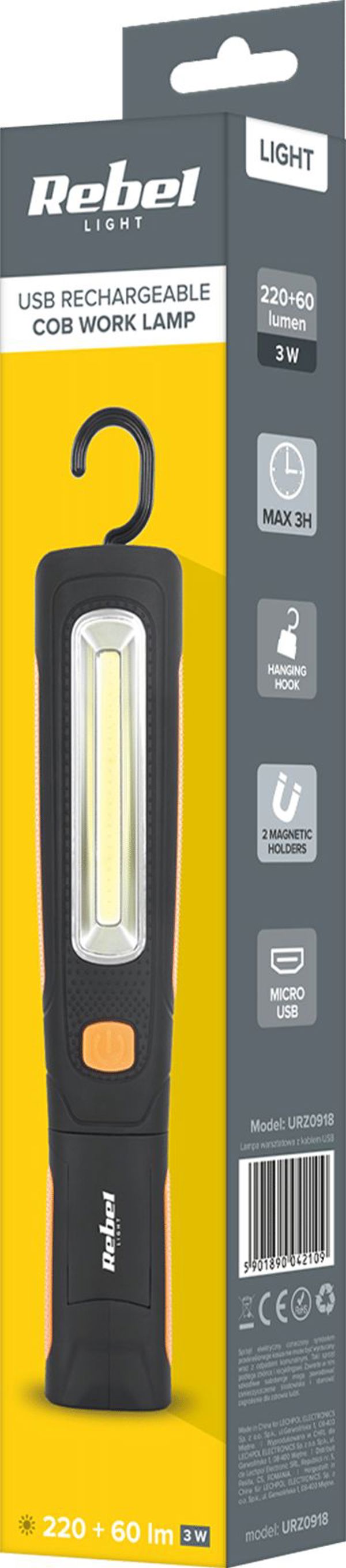 Rebel Lampa warsztatowa Rebel LED magnetyczna z akumulatorem