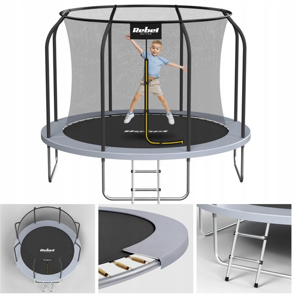 Τραμπολίνο Rebel Active PRO 244cm (8ft) με Δίχτυ Ασφαλείας και Σκάλα