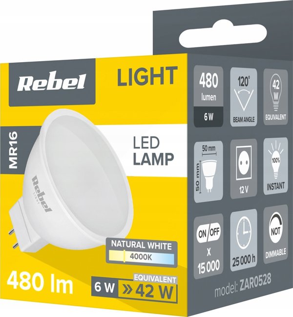 Λάμπα LED Rebel MR16 6W 4000K 12V
