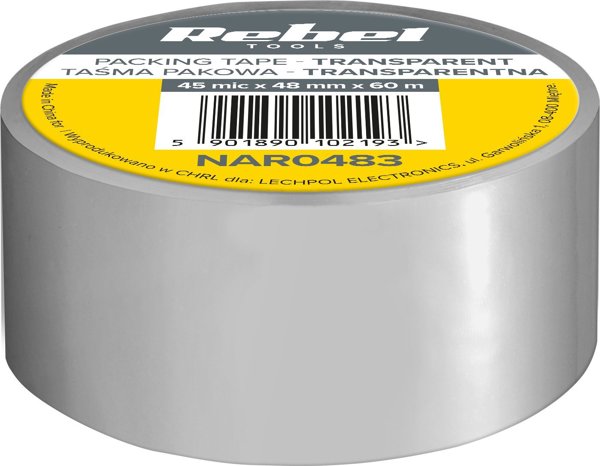 Rebel Διαφανής ταινία συσκευασίας REBEL (45mic x 48 mm x 60 m)