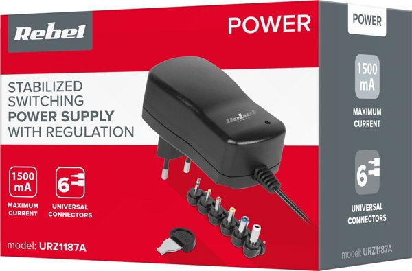 Rebel Zasilacz impulsowy stabilizowany z regulacja 12V 1500mA