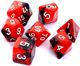 Rebel RPG Σετ Ζαριών 7 Τεμαχίων - Δίχρωμο Κόκκινο-Μαύρο για Επιτραπέζια Παιχνίδια Ρόλων