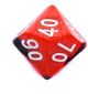 Rebel RPG Σετ Ζαριών 7 Τεμαχίων - Δίχρωμο Κόκκινο-Μαύρο για Επιτραπέζια Παιχνίδια Ρόλων