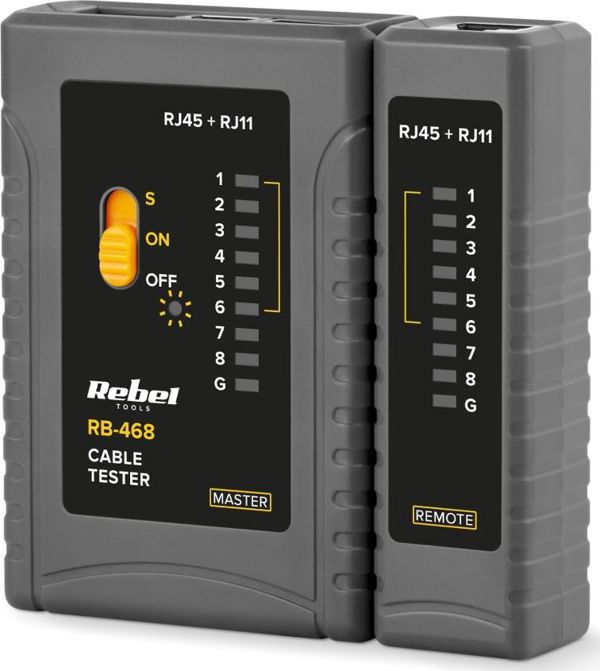 Rebel Tools RB-468 Tester Δικτυακών Καλωδίων LAN RJ45 RJ11 RJ12
