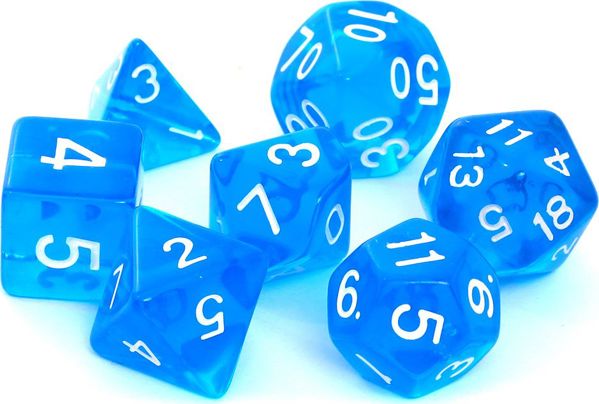 Rebel Σετ Ζαριών RPG Κρυστάλλινα, Μπλε Χρώμα, 7 Τεμάχια