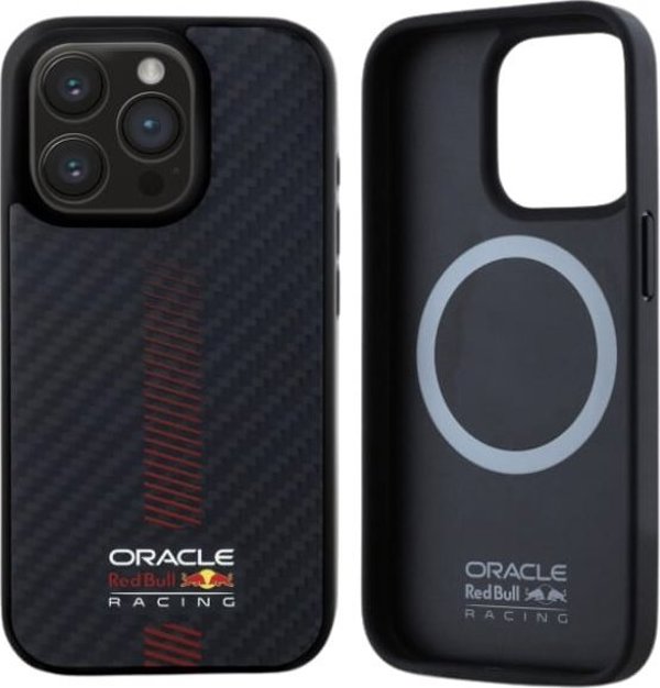 Θήκη Red Bull για iPhone 15 Pro Max 6.7" Carbon Fiber Power Bar MagSafe, Σκληρή, Μαύρη