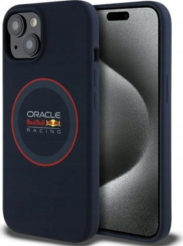 Red Bull RBHMP15S24SIILVR iPhone 15 6.1" Σκληρή Θήκη Ναυτικό Σιλικόνη Κόκκινο Δαχτυλίδι MagSafe
