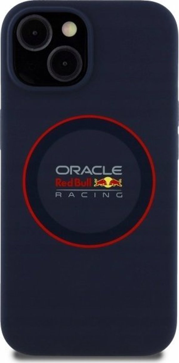 Red Bull RBHMP15S24SIILVR iPhone 15 6.1" Σκληρή Θήκη Ναυτικό Σιλικόνη Κόκκινο Δαχτυλίδι MagSafe