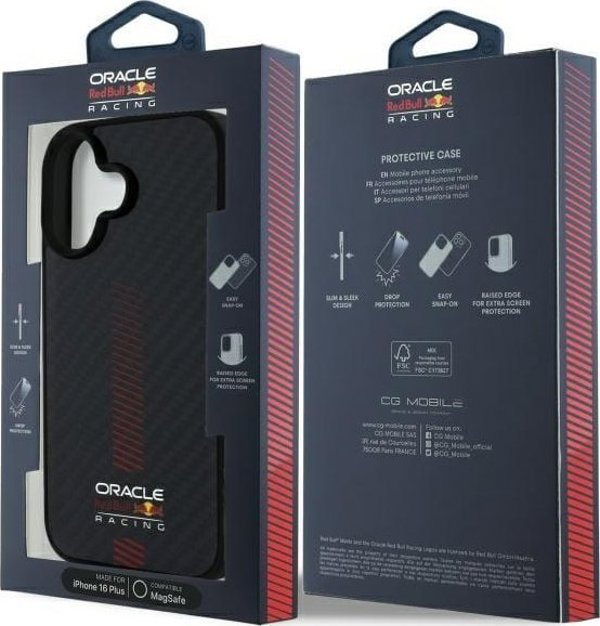 Θήκη Red Bull Power Bar MagSafe για iPhone 16 Plus 6.7", Carbon Fiber, Μαύρη