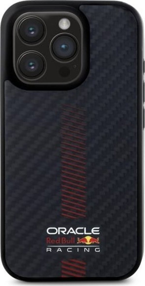 Red Bull RBHMP15L24CFGSMK iPhone 15 Pro 6.1" θήκη σκληρή μαύρο/μαύρο Carbon Fiber Power Bar MagSafe