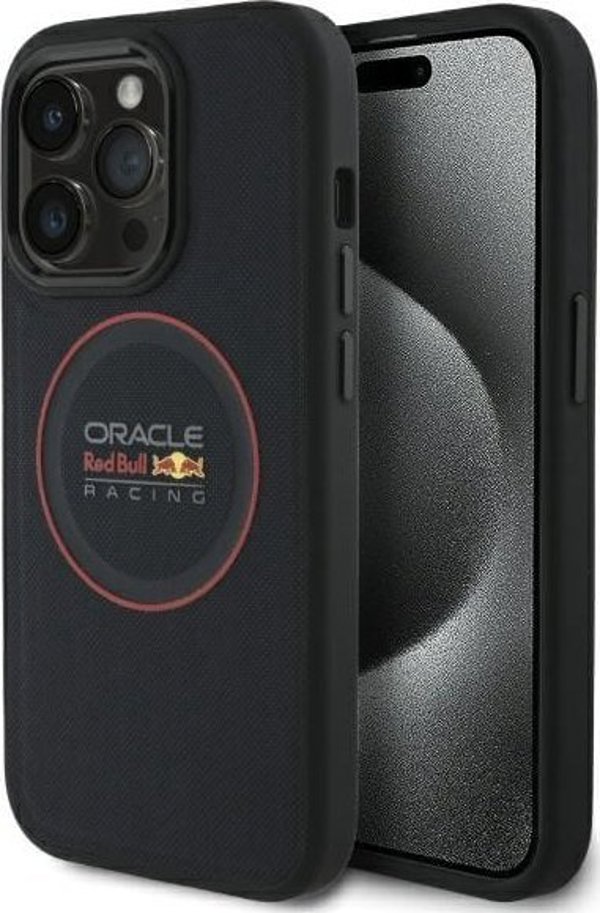Red Bull iPhone 14 Pro Θήκη Δερμάτινη MagSafe Navy (Leather Red Ring)