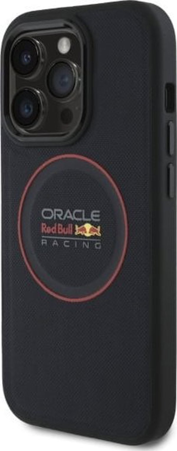 Red Bull iPhone 14 Pro Θήκη Δερμάτινη MagSafe Navy (Leather Red Ring)