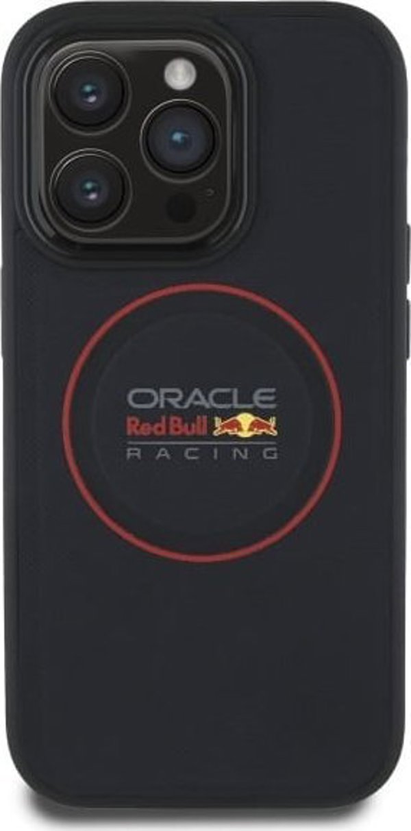 Red Bull iPhone 14 Pro Θήκη Δερμάτινη MagSafe Navy (Leather Red Ring)