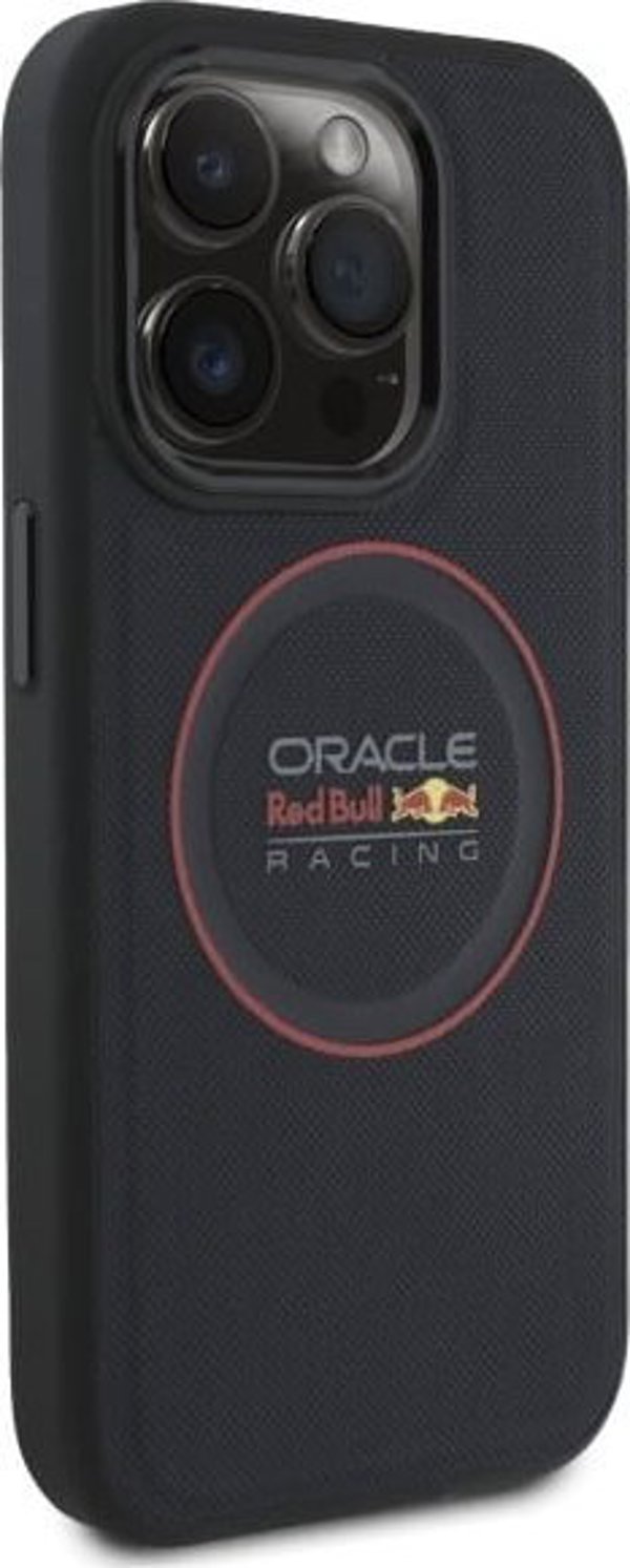 Red Bull iPhone 14 Pro Θήκη Δερμάτινη MagSafe Navy (Leather Red Ring)