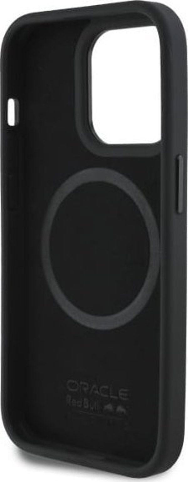 Red Bull iPhone 14 Pro Θήκη Δερμάτινη MagSafe Navy (Leather Red Ring)