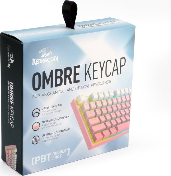 Redragon Ombre A139 Keycaps, Σετ 131 Πλήκτρων για Μηχανικό Πληκτρολόγιο, Ροζ Χρώμα