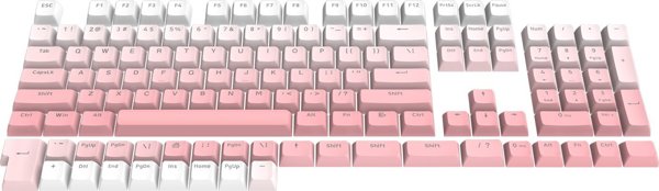 Redragon Ombre A139 Keycaps, Σετ 131 Πλήκτρων για Μηχανικό Πληκτρολόγιο, Ροζ Χρώμα