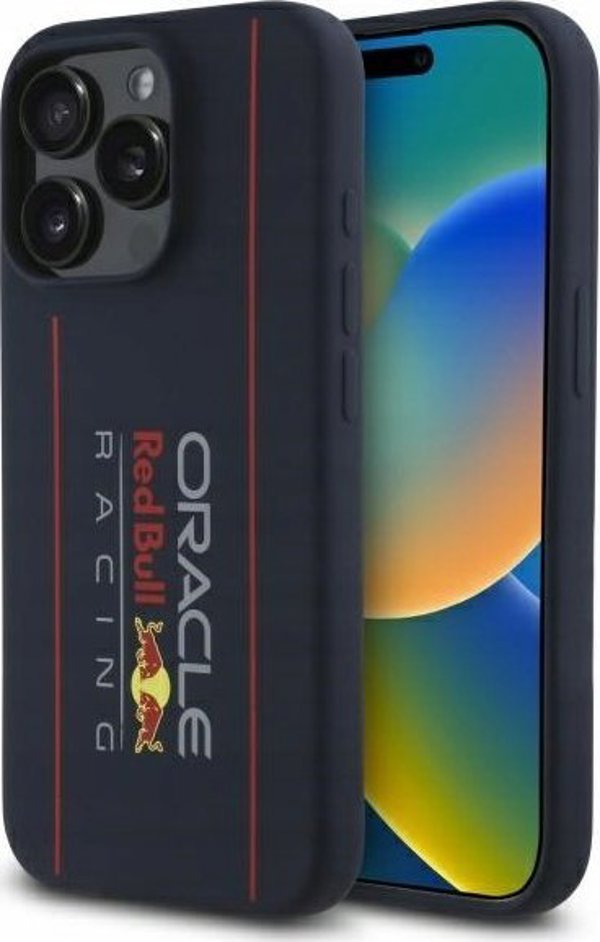 Red Bull RBHMP15L24SIOLRV iPhone 15 Pro 6.1" Σκληρή Θήκη Ναυτικό Σιλικόνης Κάθετο Λογότυπο MagSafe