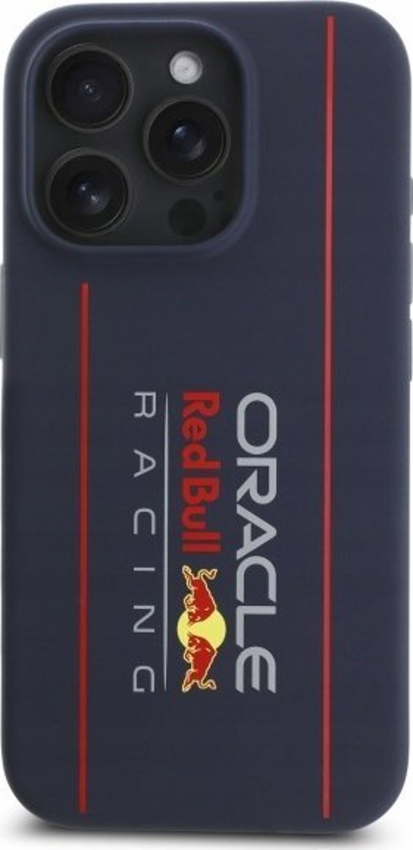 Red Bull RBHMP15L24SIOLRV iPhone 15 Pro 6.1" Σκληρή Θήκη Ναυτικό Σιλικόνης Κάθετο Λογότυπο MagSafe