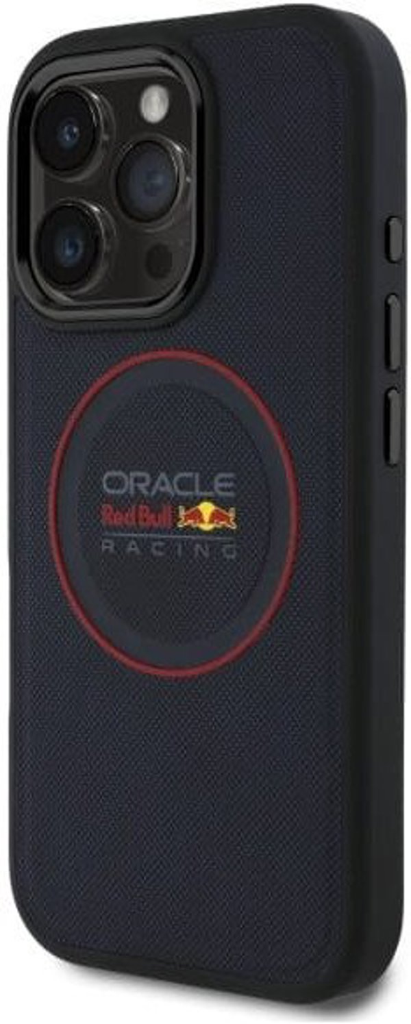 Red Bull RBHMP16L24PUILVR iPhone 16 Pro  6.3" hardcase granatowy/navy Leather Red Ring MagSafe