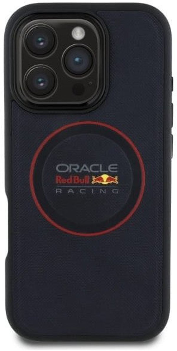 Red Bull RBHMP16L24PUILVR iPhone 16 Pro  6.3" hardcase granatowy/navy Leather Red Ring MagSafe
