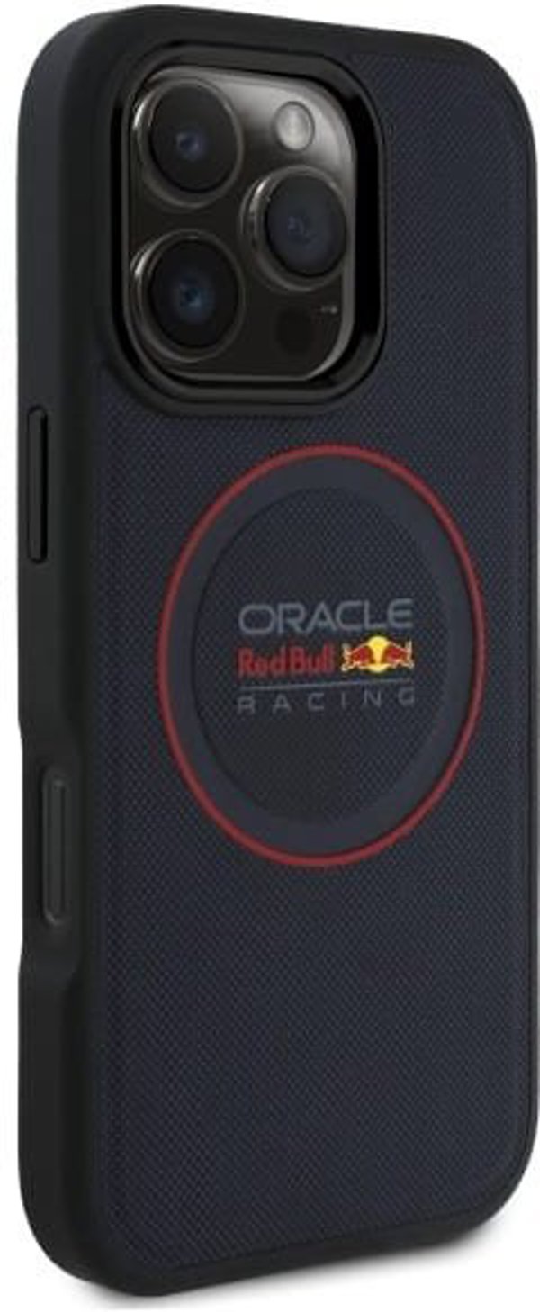 Red Bull RBHMP16L24PUILVR iPhone 16 Pro  6.3" hardcase granatowy/navy Leather Red Ring MagSafe