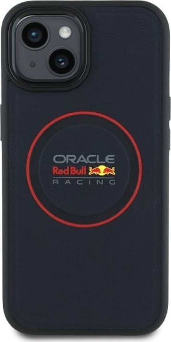 Red Bull RBHMP15S24PUILVR iPhone 15 6.1" σκληρή θήκη μπλε ναυτικό/ναυτικό Δερμάτινο Κόκκινο Δαχτυλίδι MagSafe