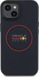 Red Bull RBHMP15S24PUILVR iPhone 15 6.1" σκληρή θήκη μπλε ναυτικό/ναυτικό Δερμάτινο Κόκκινο Δαχτυλίδι MagSafe