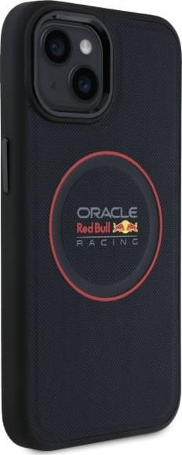Red Bull RBHMP15S24PUILVR iPhone 15 6.1" σκληρή θήκη μπλε ναυτικό/ναυτικό Δερμάτινο Κόκκινο Δαχτυλίδι MagSafe