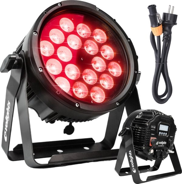 Εξωτερικός Προβολέας LED RGBWA UV 18x12W IP65 για Ρυθμικό Φωτισμό