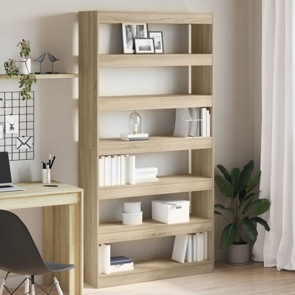 vidaXL Ράφι Sonoma Oak από ξύλινο σύνθετο υλικό, 100x30x198 εκ